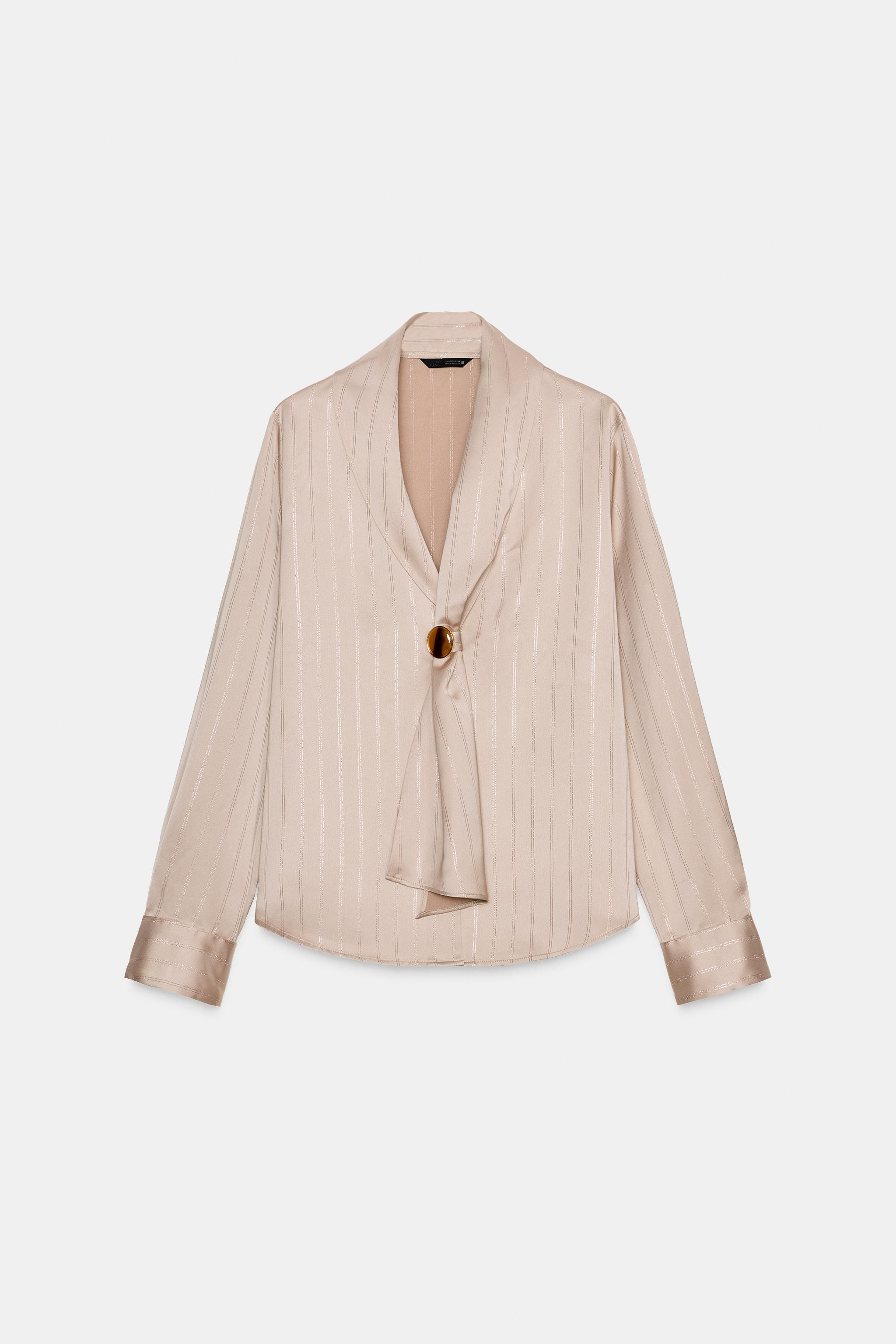 METALLIC THREAD APPLIQUÉ BLOUSE | Zara US