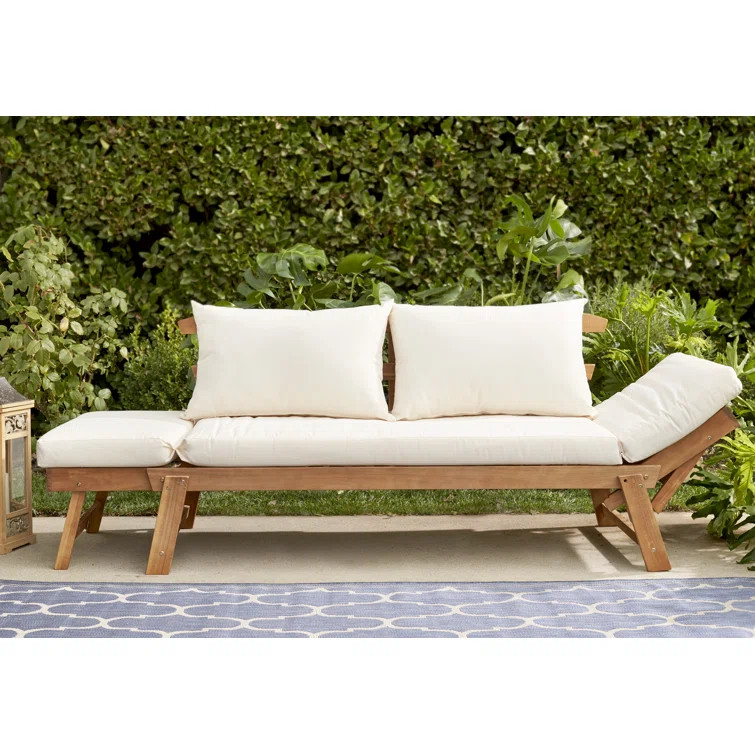 Jacqueline 83.46'' Acacia Outdoor Patio Daybed | Wayfair North America