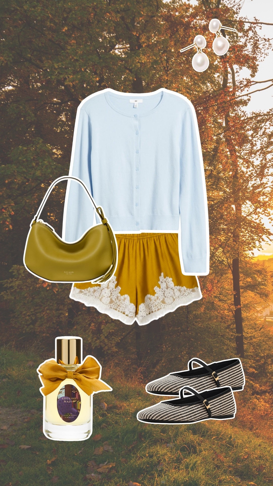 fall outfits. lace shorts. blue cardigan. chartreuse outfits.

#LTKSeasonal #LTKSaleAlert #LTKootd