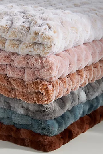 Luxe Faux Fur Throw Blanket | Anthropologie (US)