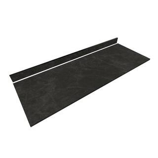 6 ft. L x 25 in. D Engineered Composite Countertop in Black Amani with Satin Finish | The Home Depot