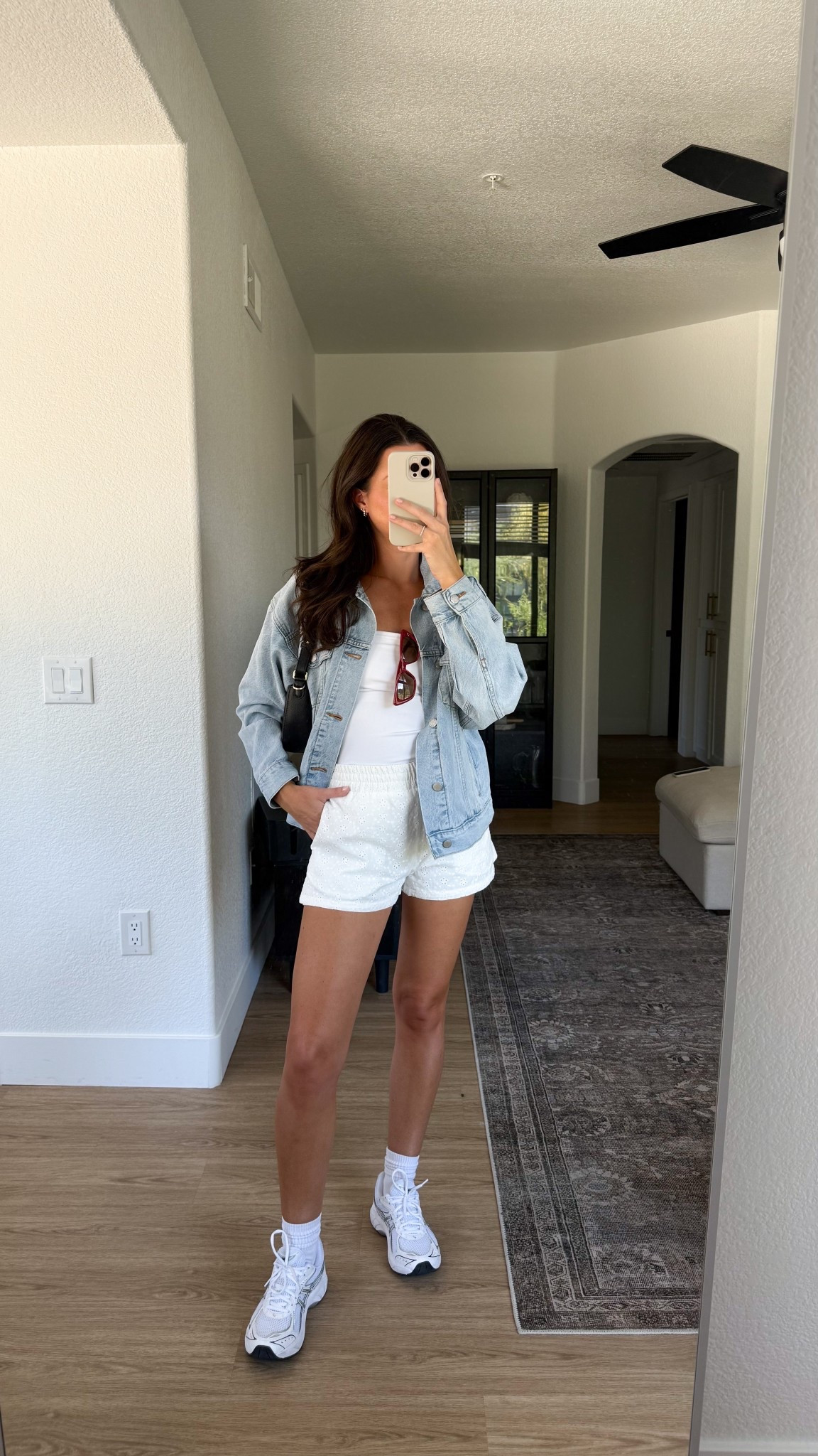Outfit of the day! These shorts are double lined and an incredible find for the price! 

I’m wearing a size XS in the shorts and tube top, and a small in the denim jacket! Shoes are super comfy and TTS :) 

#LTKFindsUnder100 #LTKStyleTip #LTKSeasonal