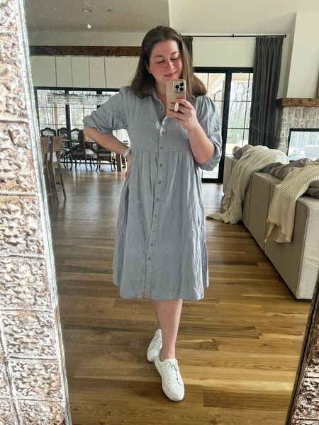 Cutest dress for pre, during, and post parting phases! Has a relaxed oversized fit so I orders true to my pre pregnancy size! (It also has pockets!) I’m 5’2 and wearing a size M at 22 weeks pregnant  