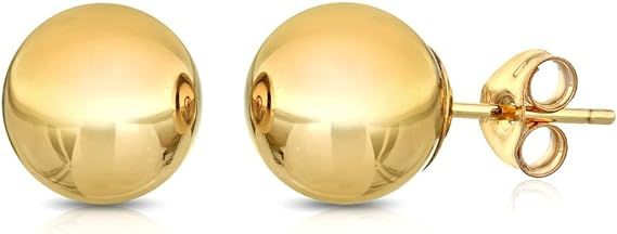 Pori Jewelers Premium 14K Gold Ball Stud Earrings | Amazon (US)
