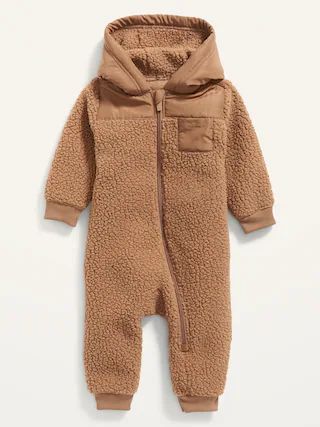 Unisex Sherpa Hybrid Hooded One-Piece for Baby | Old Navy (US)