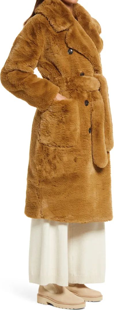 Belted Recycled Polyester Faux Fur Coat | Nordstrom