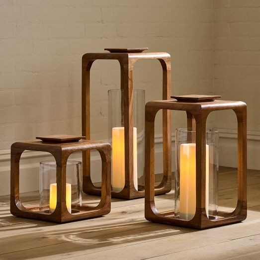 Mango Wood Lanterns | West Elm (US)