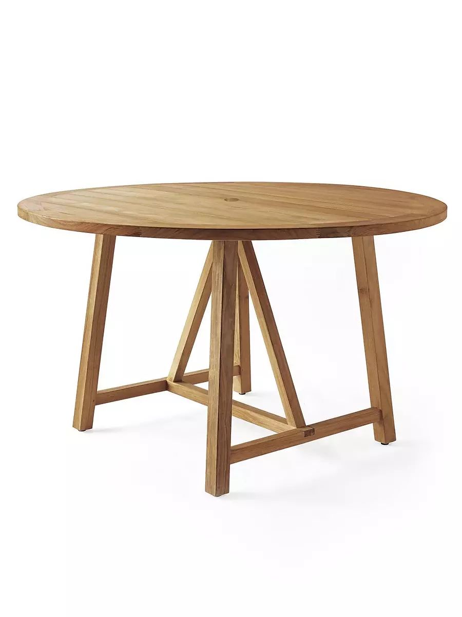 Crosby Teak Round Dining Table | Serena and Lily