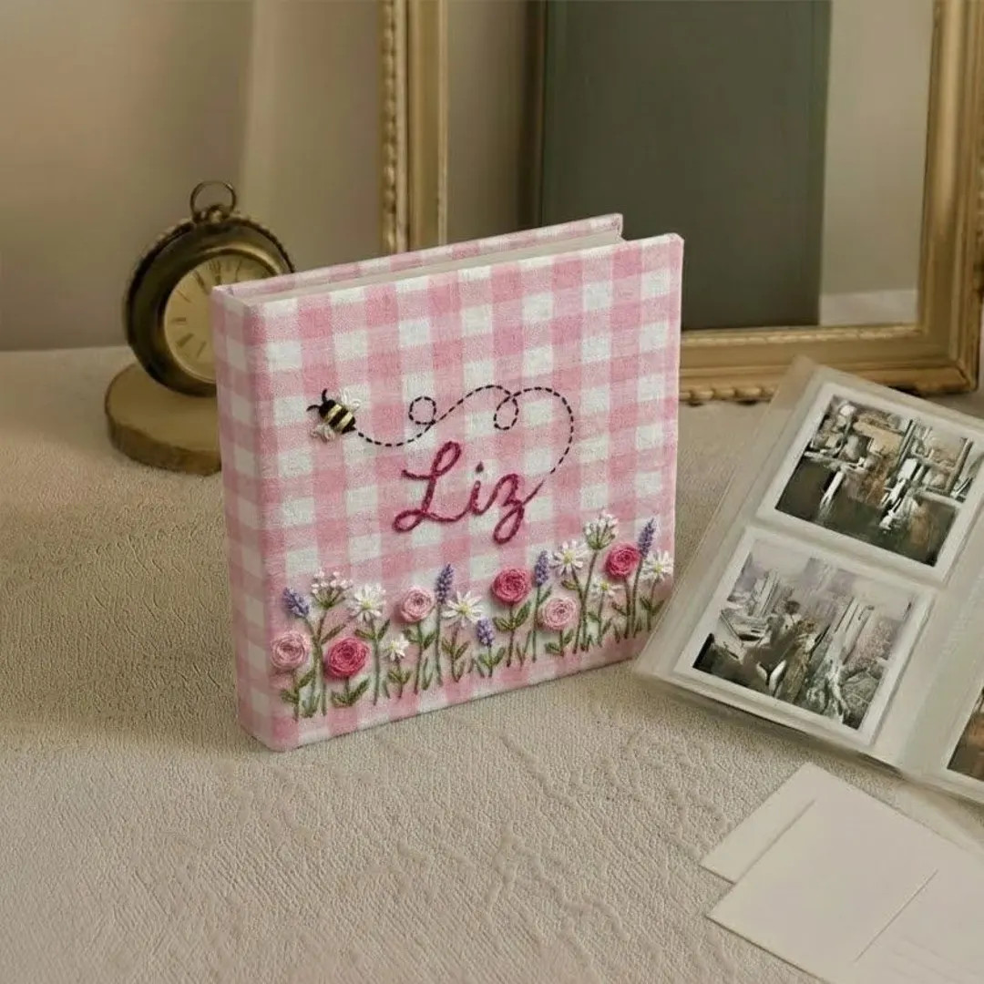 Hand Embroidered Baby Photo Album With Sleeves, Personalized Photo Album, Anniversary Gift, Baby ... | Etsy (US)