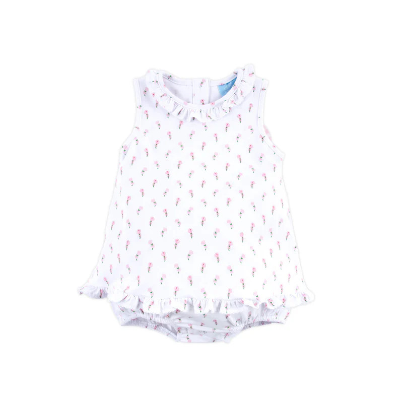 Pink Rosebud Print Skirt Bubble | Classic Whimsy