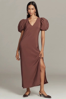 @loverlygrey x Anthropologie Puff-Sleeve V-Neck Maxi Dress | Anthropologie (US)