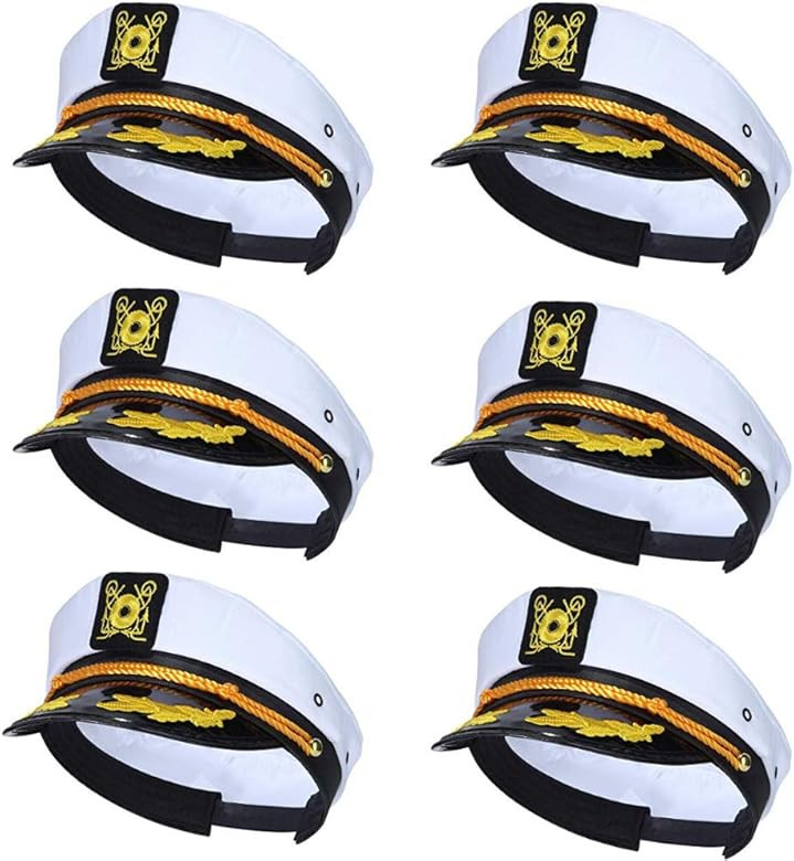 dodowin Captain Hat Sailor Hat for Women Boating Captain Hat for Men for Party White | Amazon (US)