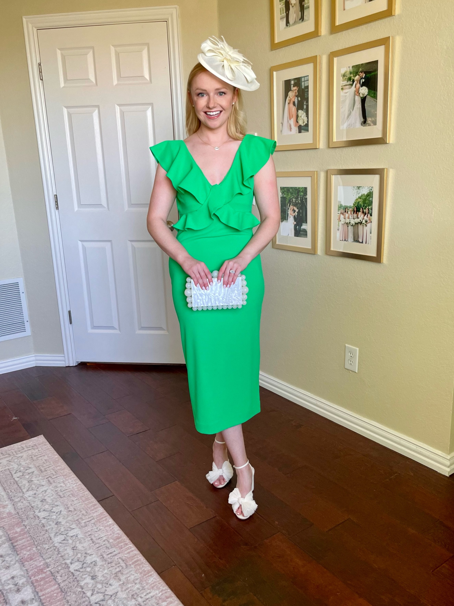 Wearing an XS in dress | Kentucky derby dress, Kentucky derby outfit, green dress, midi dress, wedding guest dress, spring wedding guest dress, wedding guest outfit, Kelly green dress 

#LTKparties #LTKstyletip #LTKSeasonal