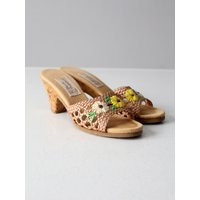 1970S Hush Puppies Raffia Mules ⎟ Size 8 | Etsy (US)