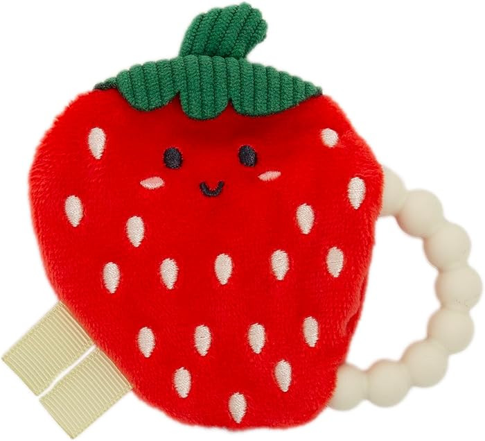 Pearhead Crinkle Plush Baby Teether, Adorable Strawberry Sensory Toy with BPA-Free Silicone Beade... | Amazon (US)