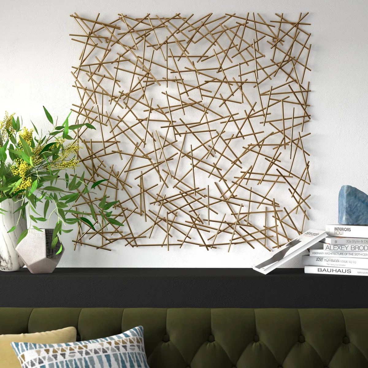 Metal Overlapping Lines Geometric Home Wall Decor | Wayfair North America