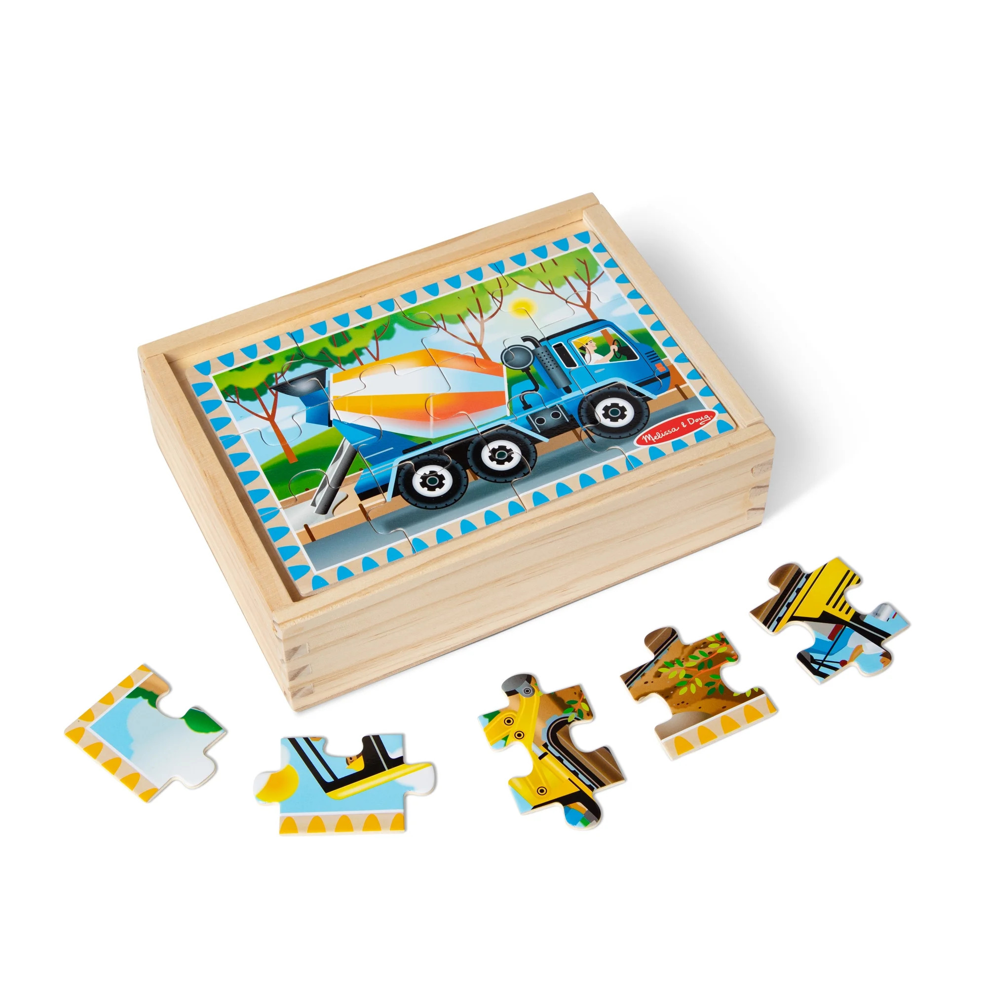 Melissa & Doug Construction Vehicles 4-in-1 Wooden Jigsaw Puzzles in a Box (48 pcs) - FSC Certifi... | Walmart (US)