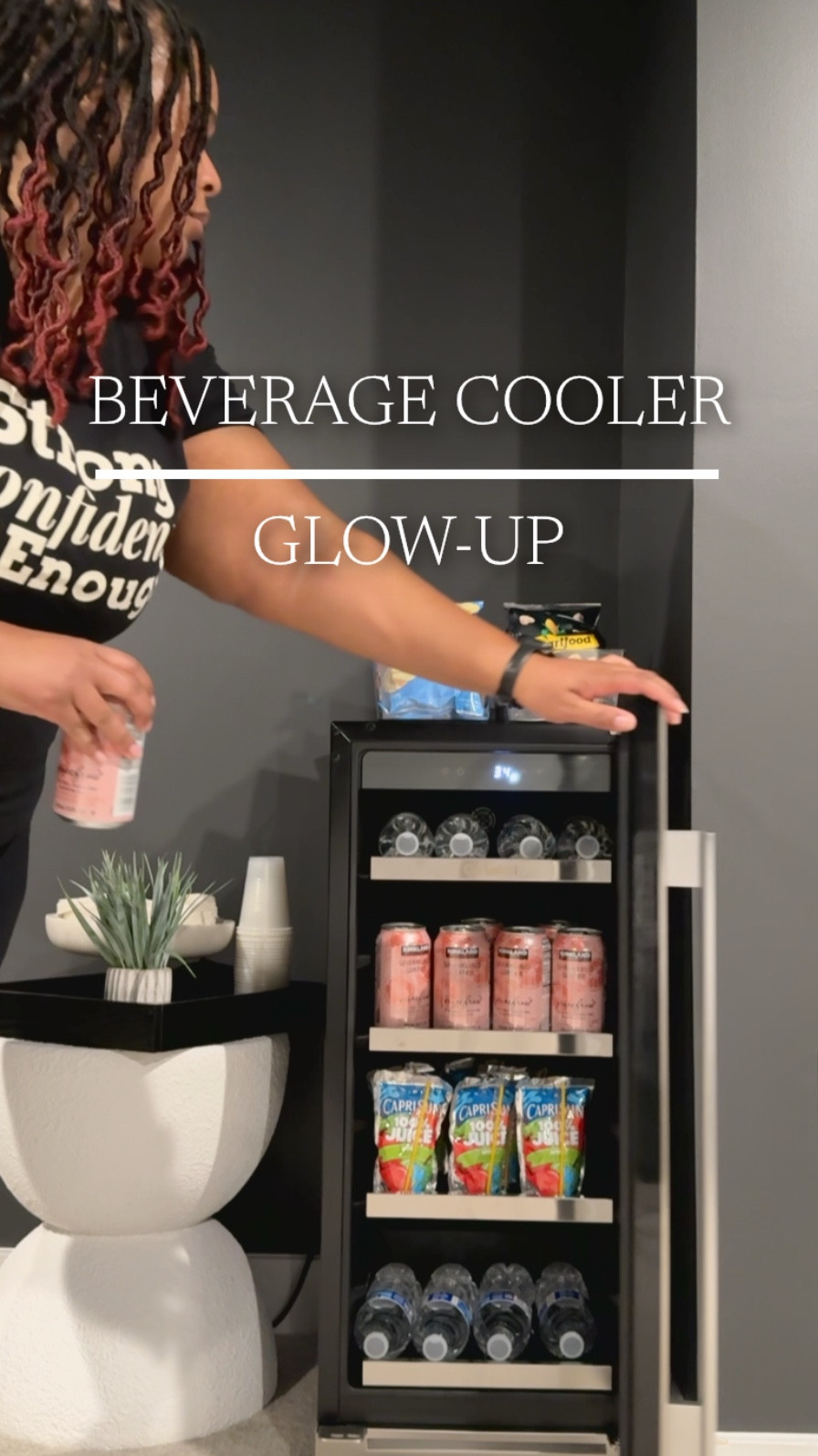 🥤❄️Our friends at @calefort_official sent us this beverage cooler, and let me tell you—it’s a game changer for our media room! No more mid-movie drink runs. Cold drinks are right here, always. 🙌🏾

Here’s why this cooler is a must-have:
✔️ Powerful cooling (34°F-54°F) keeps drinks perfectly chilled.
✔️ Holds up to 100 cans + adjustable shelves for bottles.
✔️ Sleek stainless steel frame + 3-color LED lighting = modern & stylish.
✔️ Front-venting design = works freestanding or built-in (perfect for when we get our wet bar!).
✔️ Digital touch controls make temp adjustments so easy.
✔️ Auto-defrost feature prevents drinks from freezing over.

Right now, it’s the perfect media room addition, but once our wet bar is ready, it’ll fit right in seamlessly as a built-in cooler! Flexibility at its finest. 🤌🏾✨

#LTKSaleAlert #LTKHome