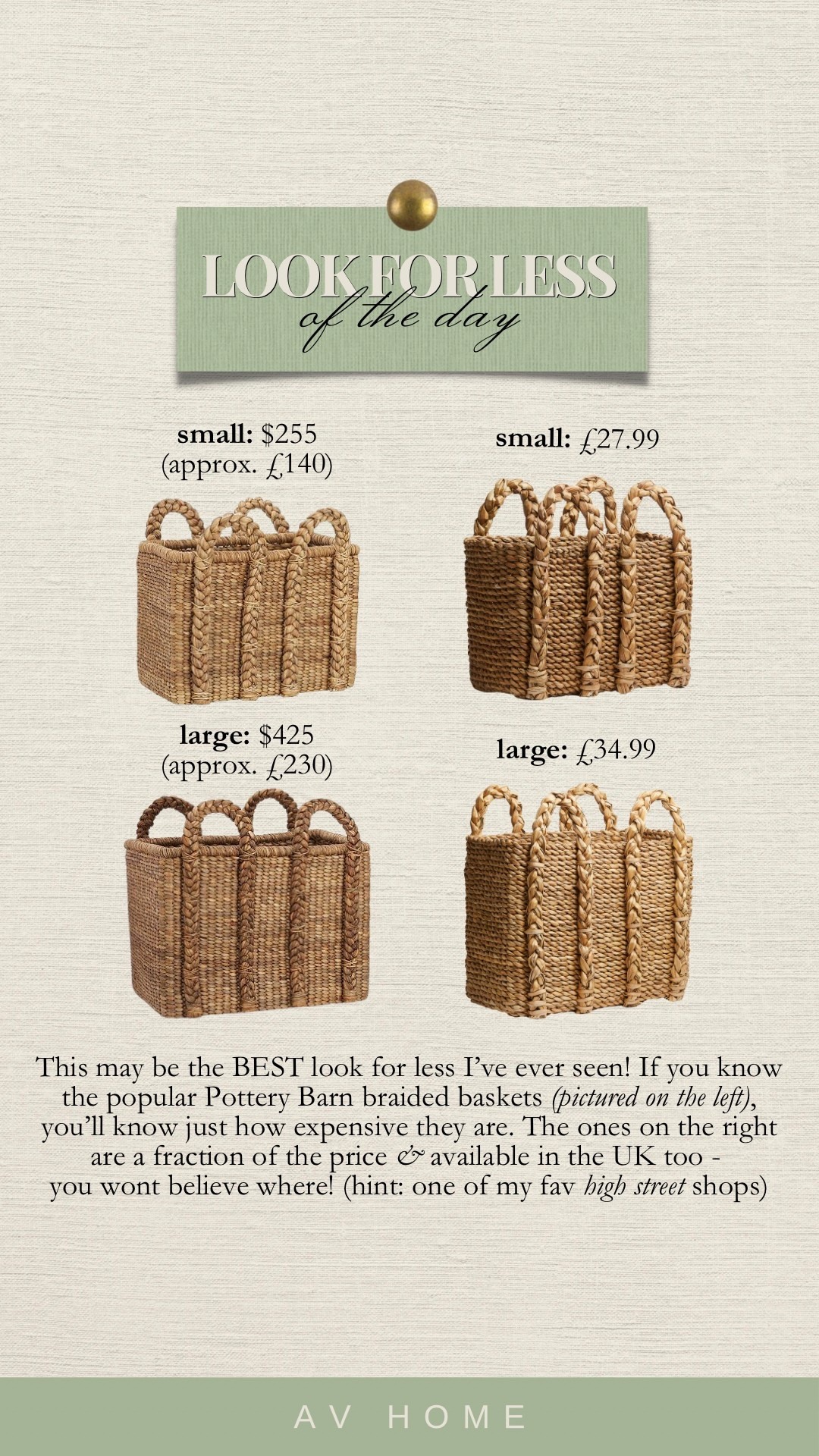 The best affordable alternative to the PB braided baskets

#LTKhome #LTKeurope #LTKuk