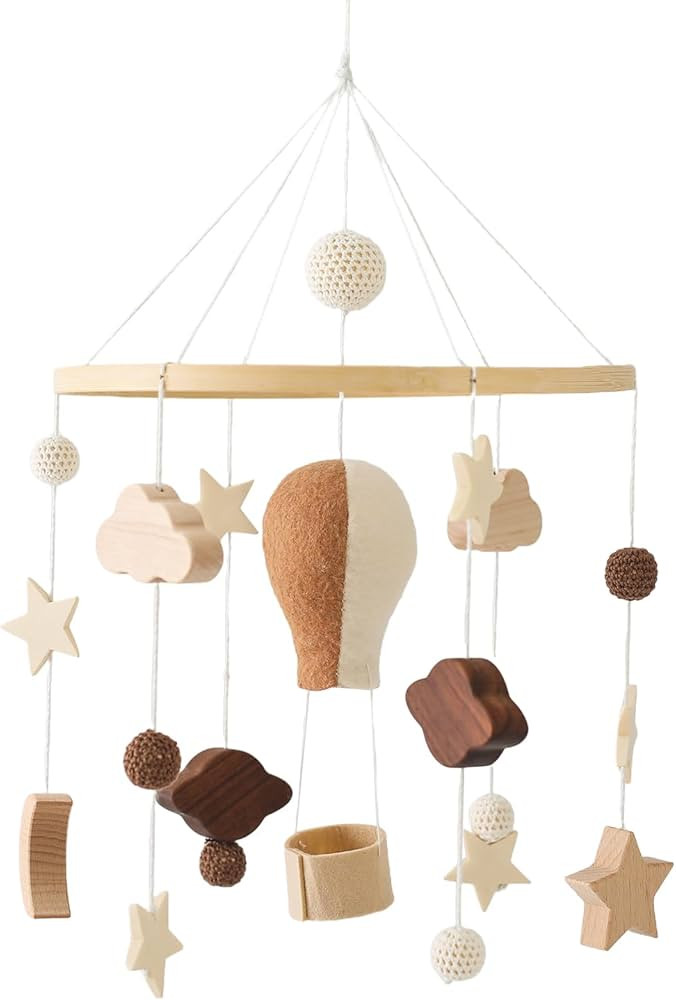 OESSUF Baby Mobile for Crib, Nursery Bassinet Boho Mobiles Wooden Portable Cribs Toys Hanging, Gi... | Amazon (US)