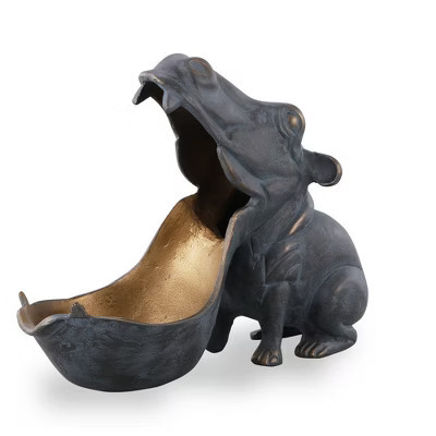 SPI Home Big Mouth Hippo Birdfeeder – Cast Aluminum Outdoor Sculpture Feeder, 11" Tall Garden Accent | Target