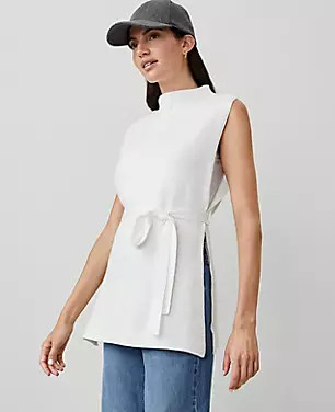 AT Weekend Mock Neck Sweater Poncho | Ann Taylor (US)