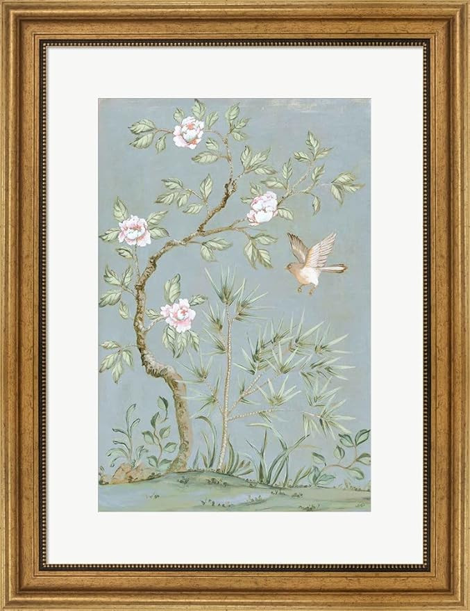 Spring Mural II Blue by Julia Purinton Framed Art Print Wall Picture, Wide Gold Frame, 20 x 26 in... | Amazon (US)