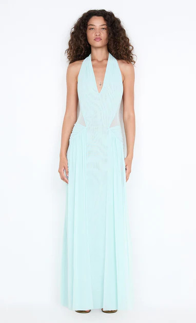 JUNIPER HALTER MAXI DRESS - SPEARMINT | Bec & Bridge (Global)