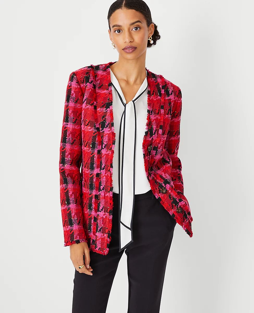 The Long Cardigan Jacket in Houndstooth Tweed | Ann Taylor (US)