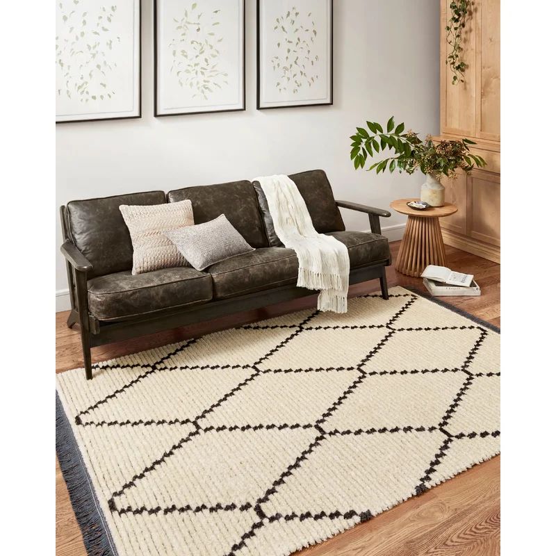Alice Performance Cream/Charcoal Rug | Wayfair North America