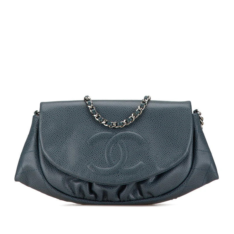 Chanel Caviar Half Moon Chain Shoulder Bag | Shop Simon