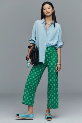 The Colette Crop Printed Ponte Pants by Maeve | Anthropologie (US)