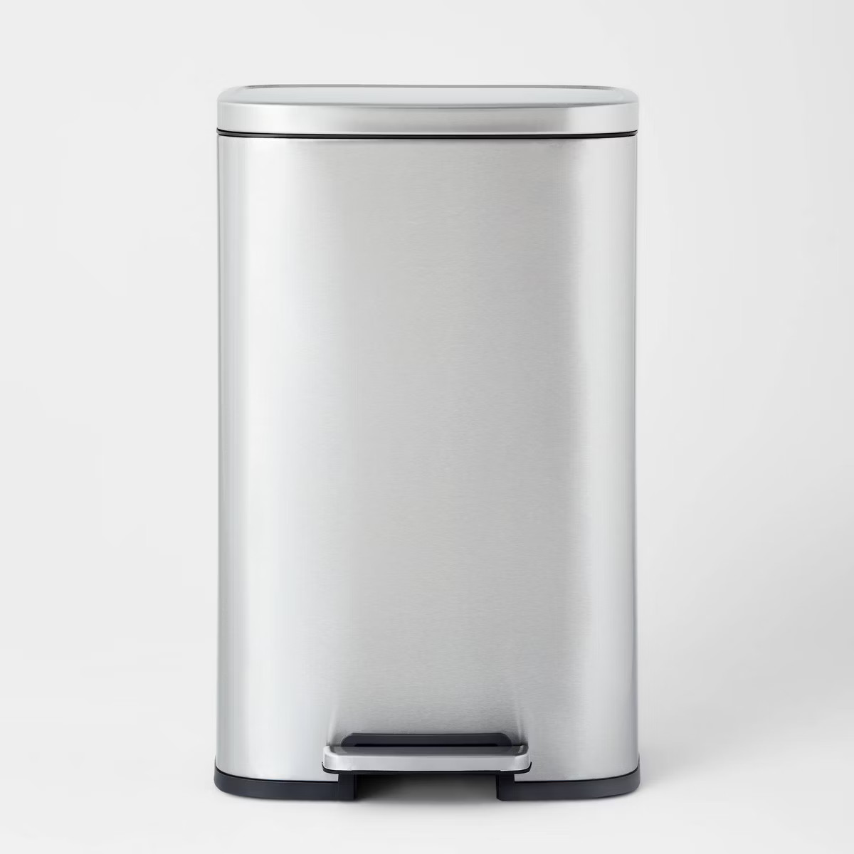 45L Rectangular Step Trash Can Silver - Brightroom\u2122: Stainless Steel, Quiet Pedal Lid, Remov... | Target