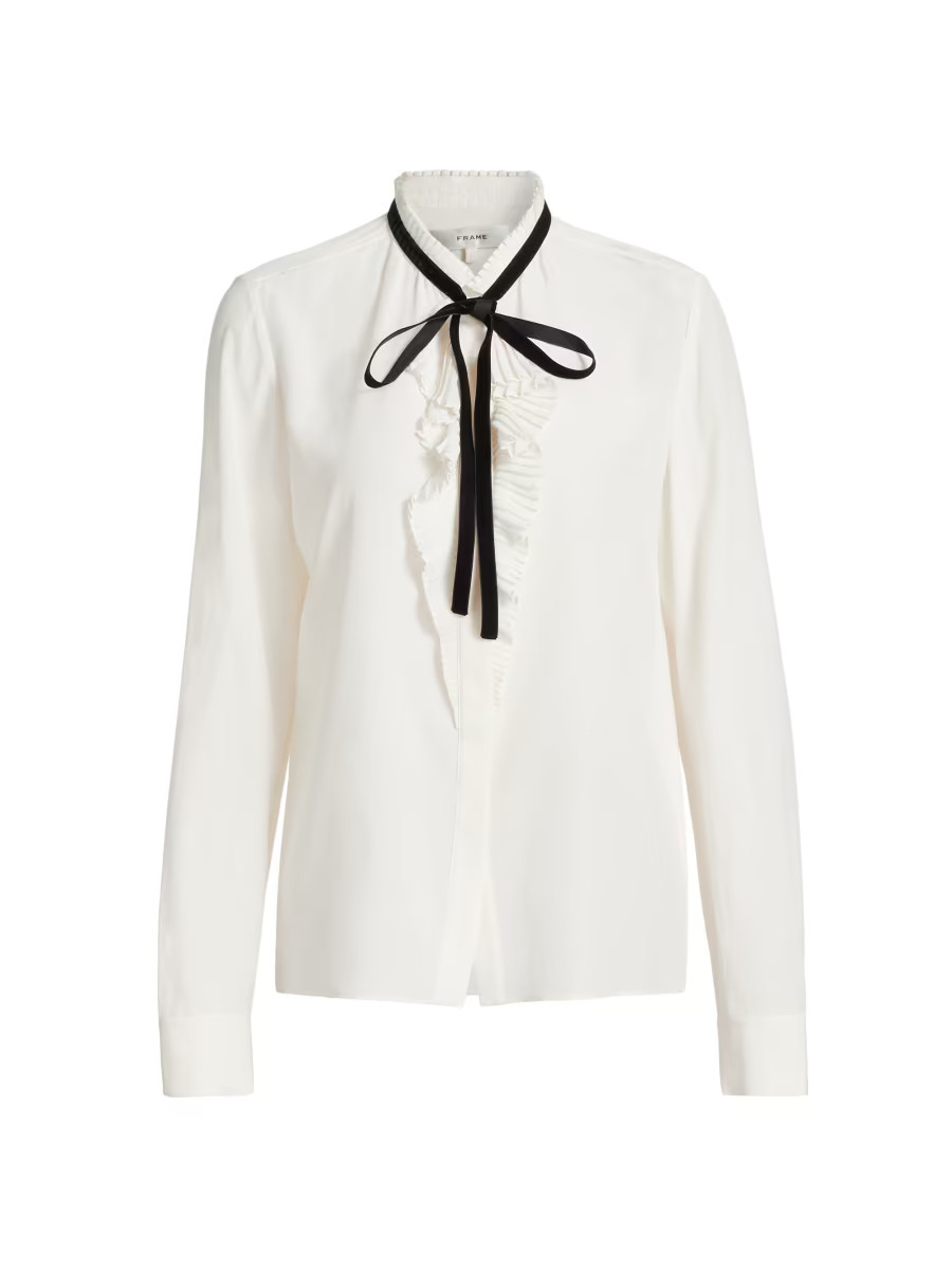 Velvet Tie Ruffle Blouse | Saks Fifth Avenue