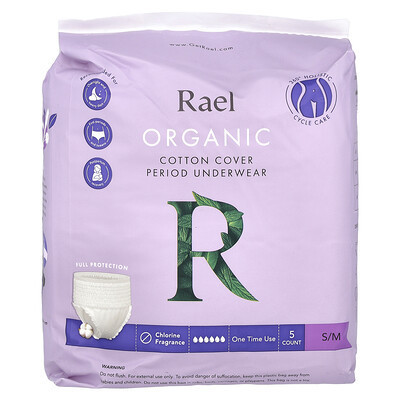 Rael, Organic Cotton Cover Period Underwear, S/M, 5 Count | iHerb