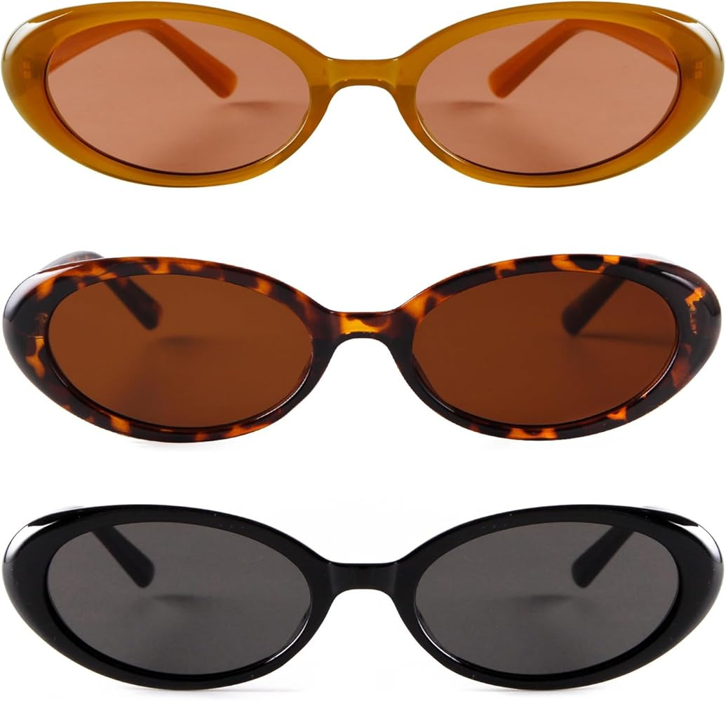 JUDOO Tiny Small 90s Sunglasses for Women Men Retro Oval Tinted Glasses | Amazon (US)