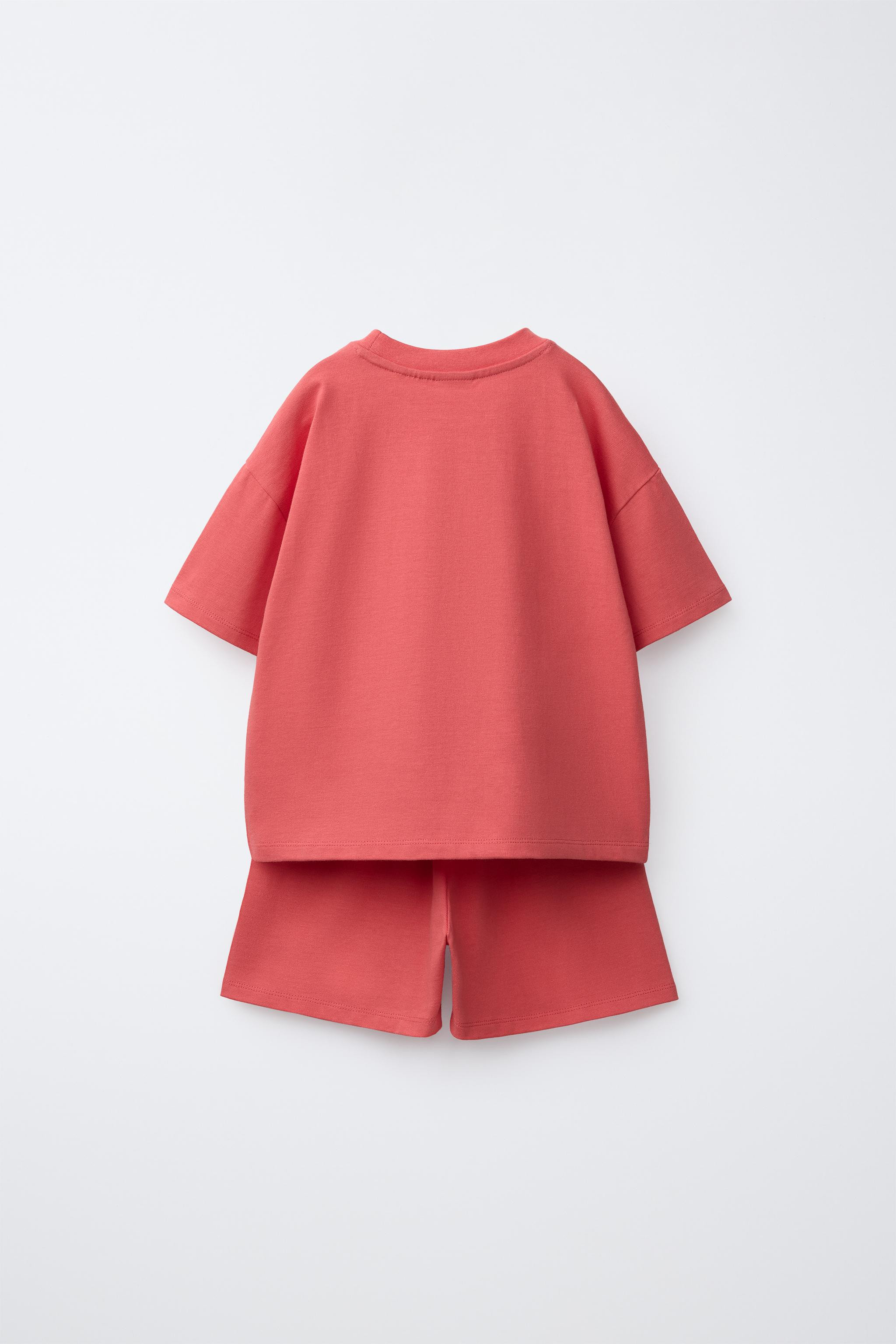 PLAIN JOGGING T-SHIRT AND BERMUDA SET | Zara US