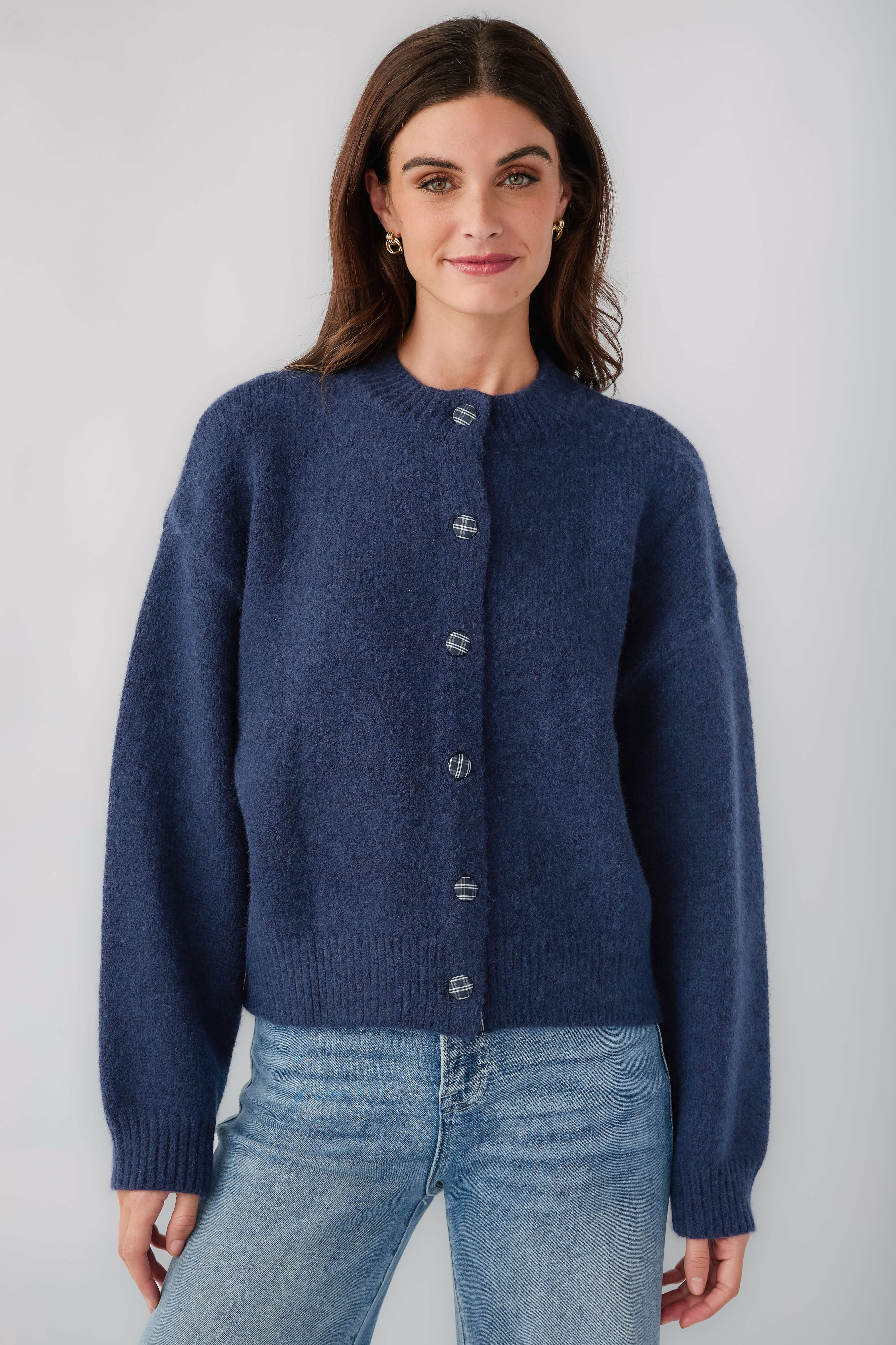 Wishlist Plaid Button Cardigan | Social Threads