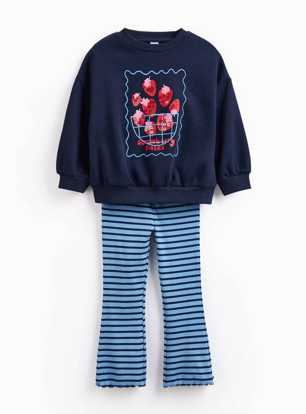 Navy Strawberry Basket Print Sweat Set 2-3 years | Tu Clothing