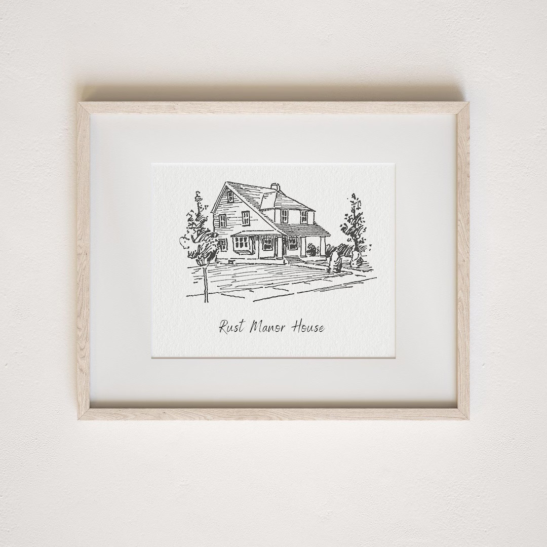 Custom House Sketch Print,house Drawing From Photo,housewarming Gift, Realtor Closing Gift,first ... | Etsy (US)