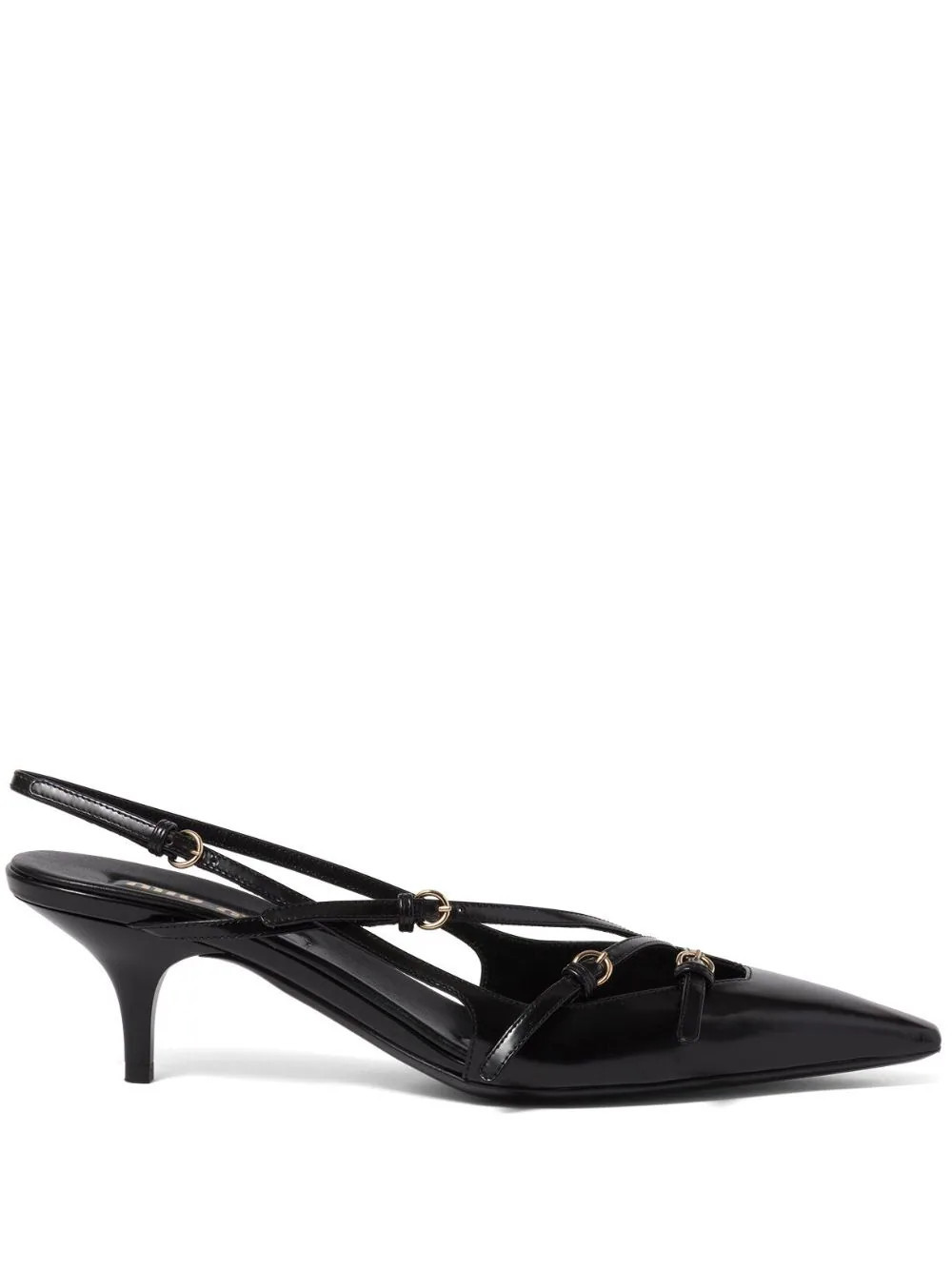 Miu Miu 55mm buckle-embellished slingblack pumps | Farfetch Global
