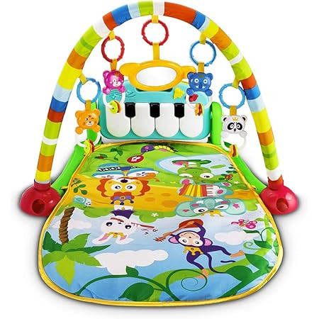 Bright Starts 2 in 1 Laugh & Lights Activity Gym and Saucer, Green | Amazon (US)