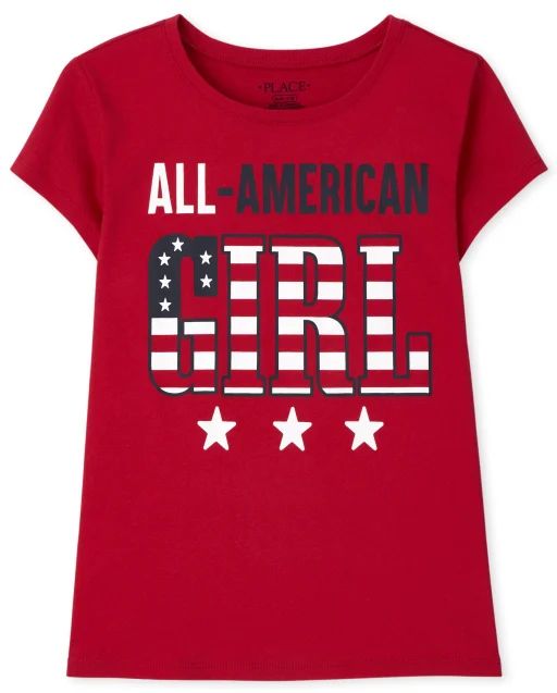 Girls Matching Family Short Sleeve Americana All American Girl Graphic Tee | The Children's Place... | The Children's Place