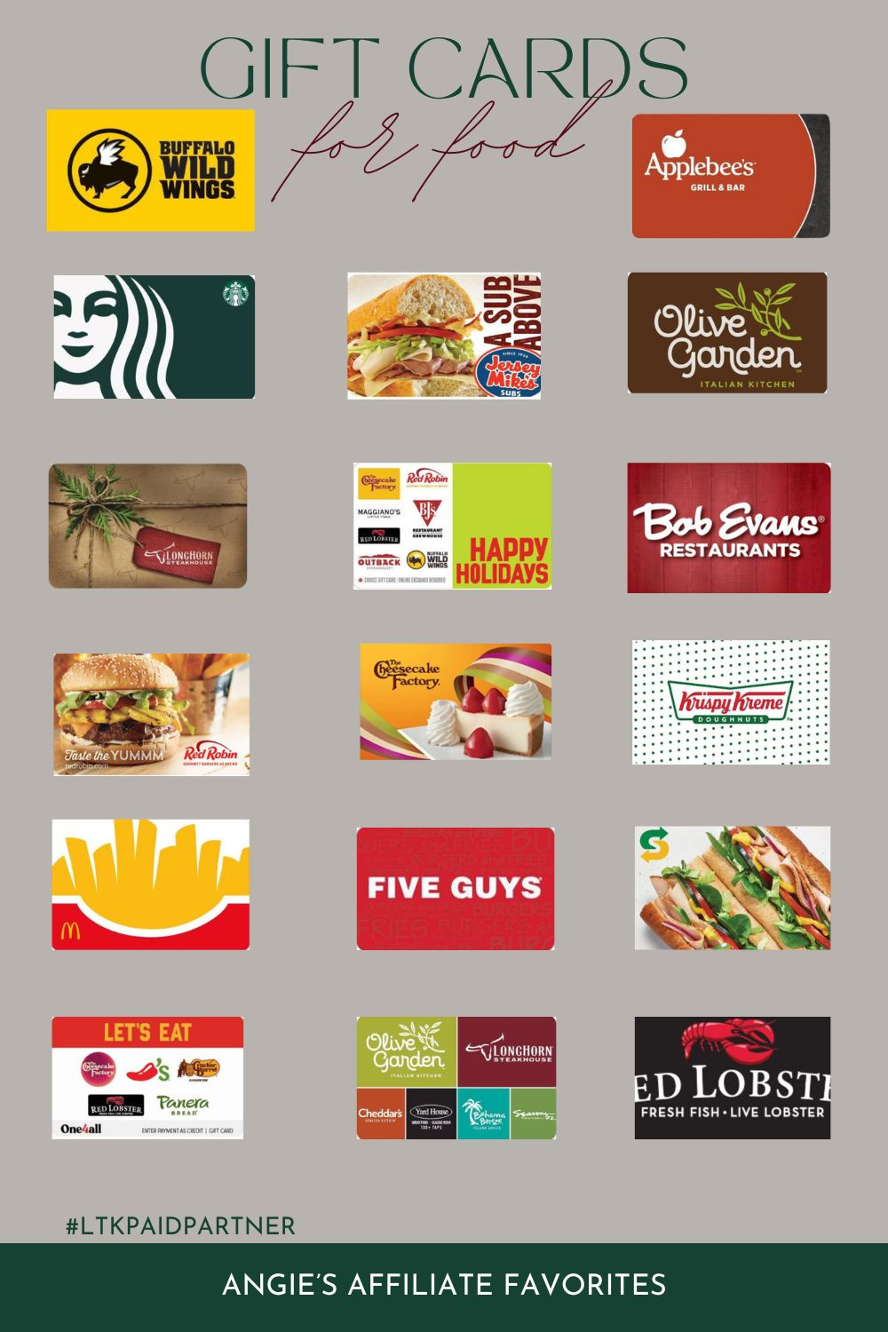 Not sure what to get for someone? Gift cards are always a great idea! Everybody's gotta eat, right!? #ad #paidpartner #affiliatelink 

#giftcards #food #restaurantgiftcards #foodgiftcards 

 #LTKGiftGuide #LTKHoliday
