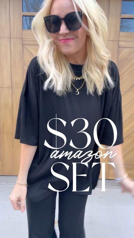 Amazon $30 set! I have been wanting a play set for women like this forever- I swear Scottie has five of these and they never have an affordable option for women.  and then this one showed up on my Amazon 🎶 cue the choir. It’s slinky and oversized! I’m wearing a small! No need to size up for an oversized tee. And it comes in soooo many colors ! 

#LTKsalealert #LTKfindsunder50 #LTKstyletip