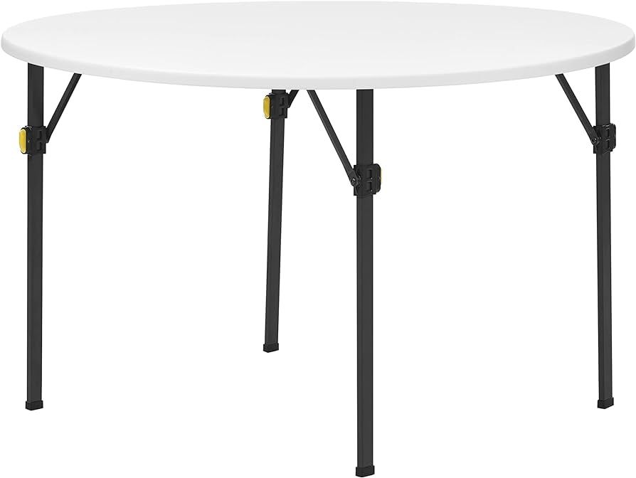 4ft Bi-Fold Round Folding Table, Banquet and Event Folding Table with Carrying Handle, White | Amazon (US)
