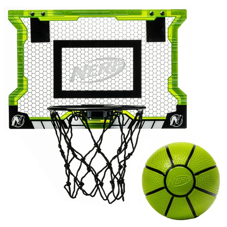 NERF Pro Hoop Basketball Set - Includes Mini Nerf Basketball - Steel Rim for Dunking - Over The D... | Walmart (US)
