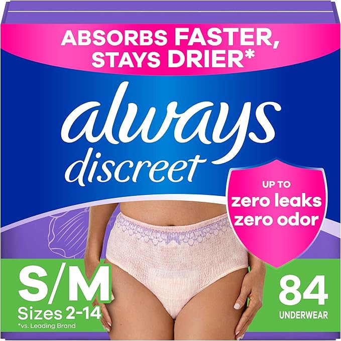 Always Discreet Adult Diapers for Women, Incontinence Underwear, Drier Than Depends, Postpartum E... | Amazon (US)