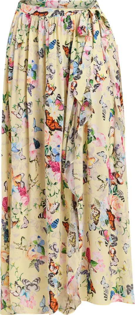 L'AGENCE Garden Butterfly Cover-Up Maxi Skirt | Nordstrom | Nordstrom