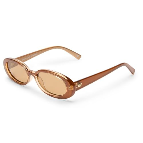Le Specs Outta Love Sunglasses - Caramel, Oval, Unisex, Micro 90s Sleek Style | Amazon (US)